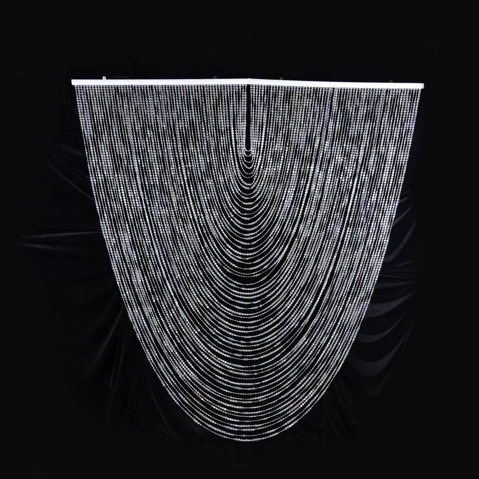 DecoStar™ Jewel Crystal Iridescent Diamond Cut Swag Curtain - 6ft Wide by 6ft Tall