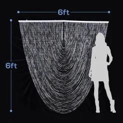 DecoStar™ Jewel Crystal Iridescent Diamond Cut Swag Curtain - 6ft Wide by 6ft Tall
