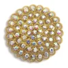 DecoStar™ Large Concentric Iridescent Gemstone Brooch in Gold