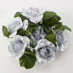Decostar™ Large Flower Candle Rings 9" - 12 Pieces - Silver