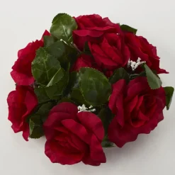 Decostar™ Large Flower Candle Rings 9"- 12 Units - Burgundy