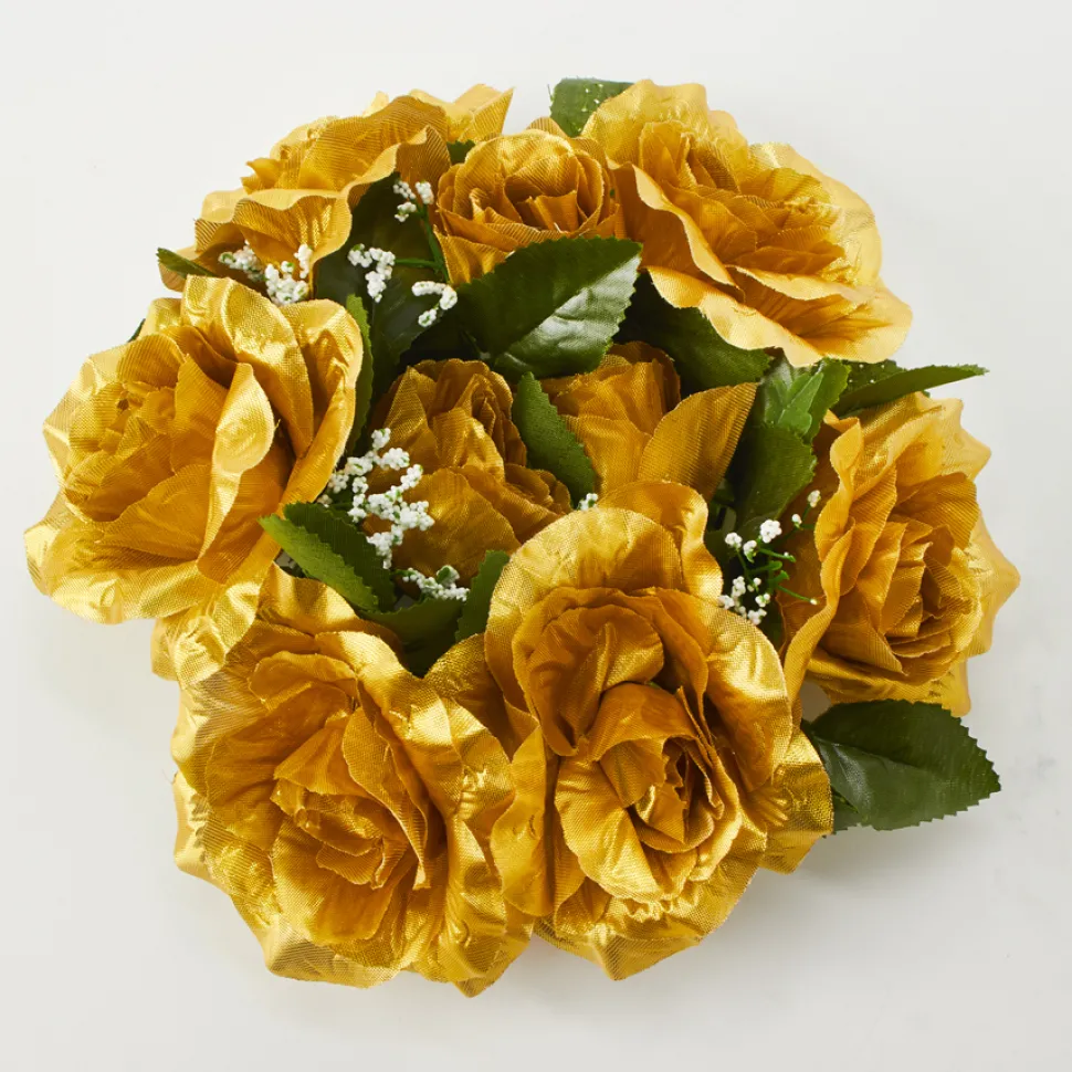 Decostar™ Large Flower Candle Rings 9" - 12 Pieces - Gold