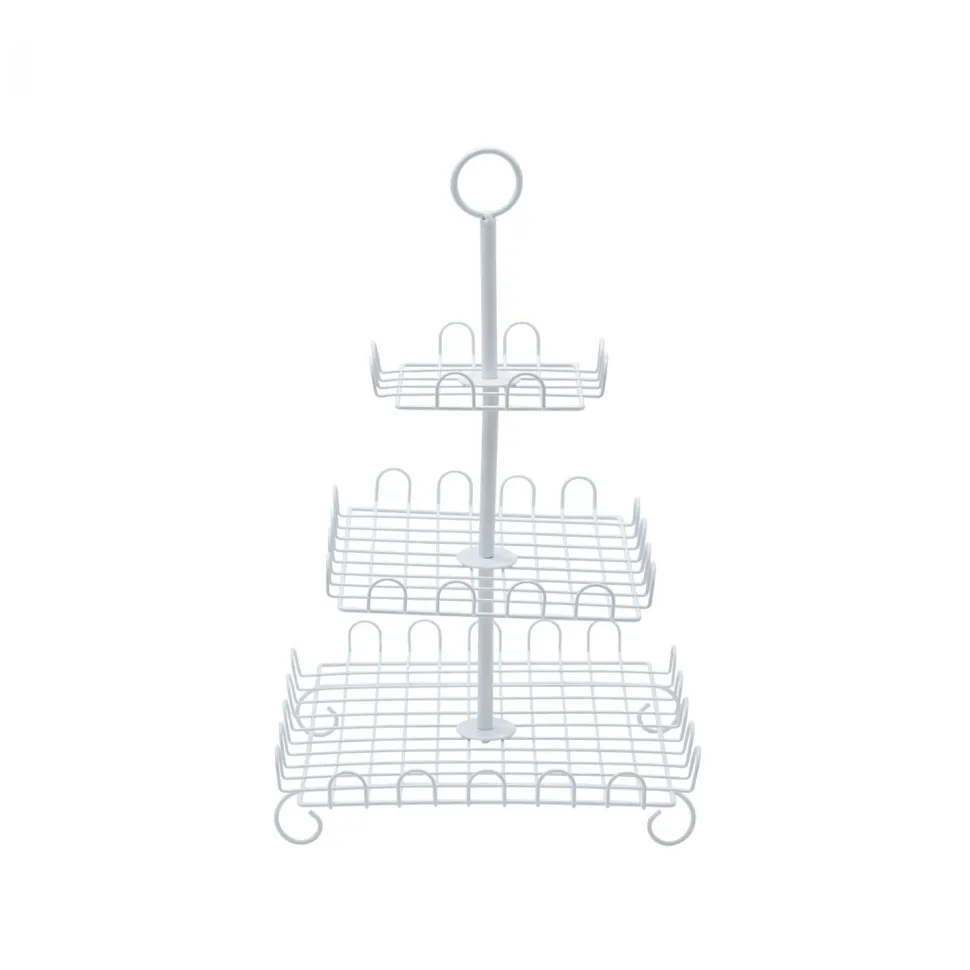 Decostar™ 3 Layer Square Cupcake Stand - White