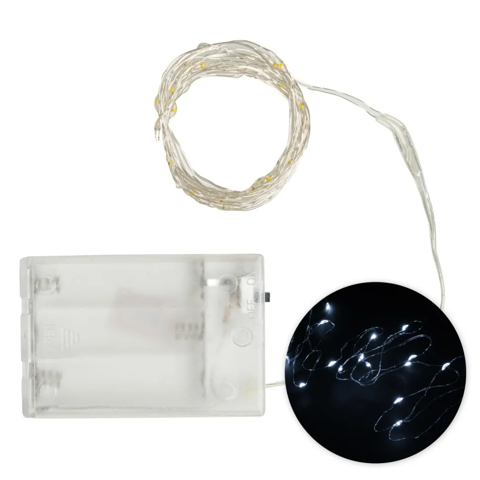 Decostar™ 20 LED Fairy String Light With Timer - White