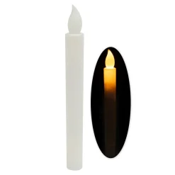 Decostar™ LED Flameless Flickering Taper Candle 8¾" 6pc/box - White