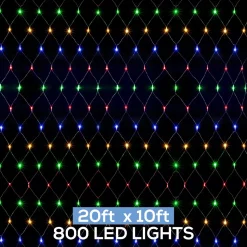 Decostar™ LED Net Lights 800LED Lights 20' x 10' - Multicolor