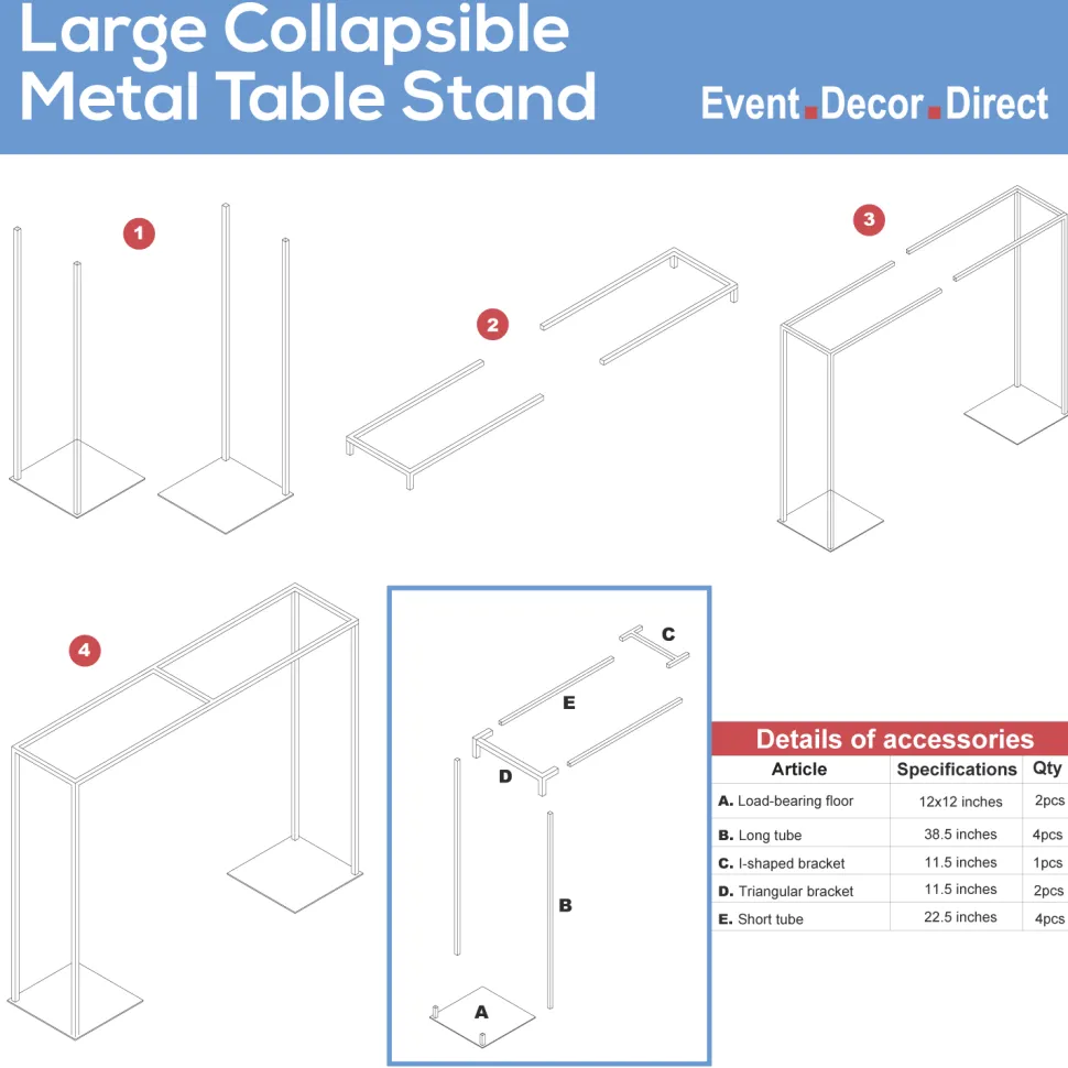 DecoStar™ Long Metal Collapsing Frame for Limitless Decor Options - Soft Matte Gold