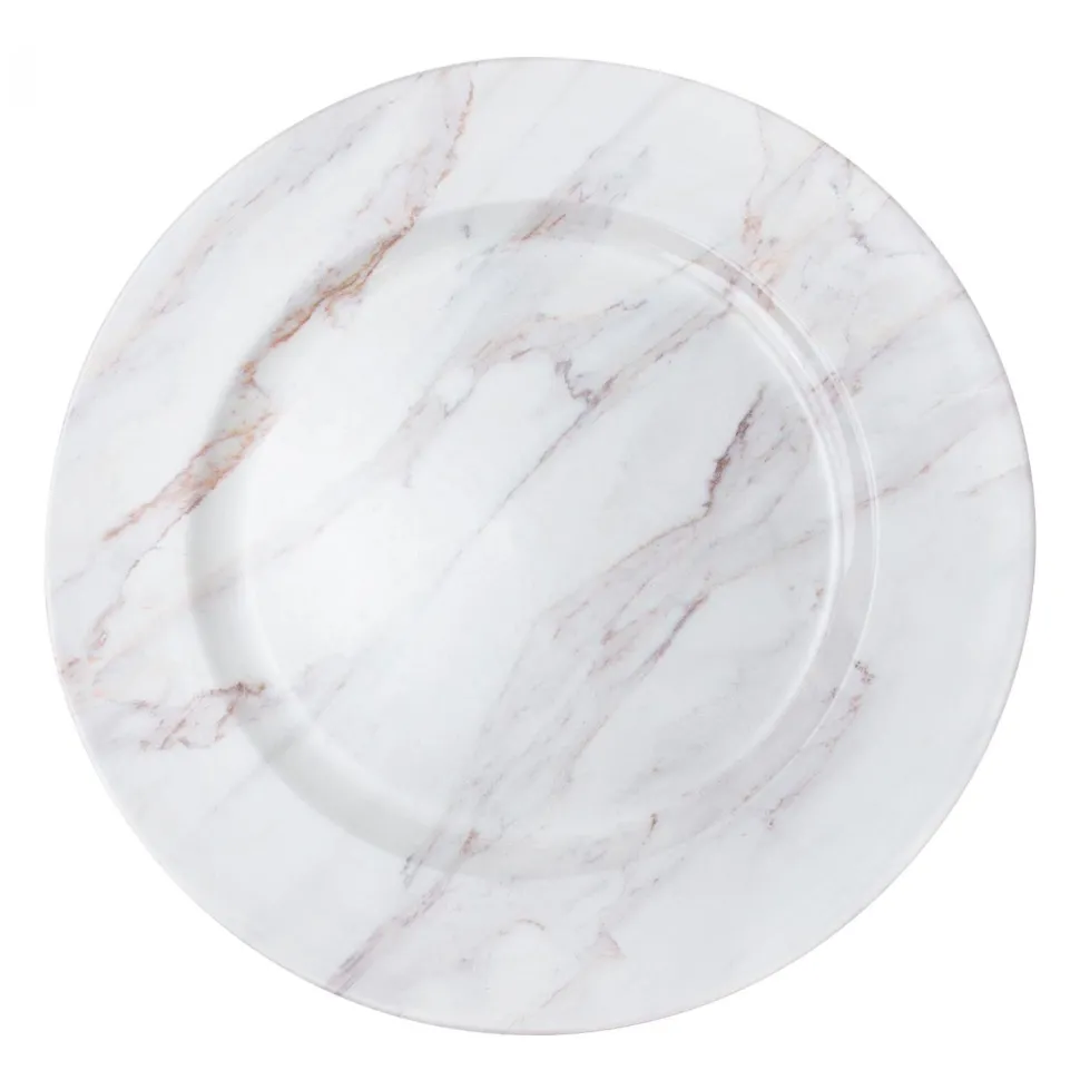 Decostar™ Marble Look Plastic Charger Plate 13" - 24 Pack