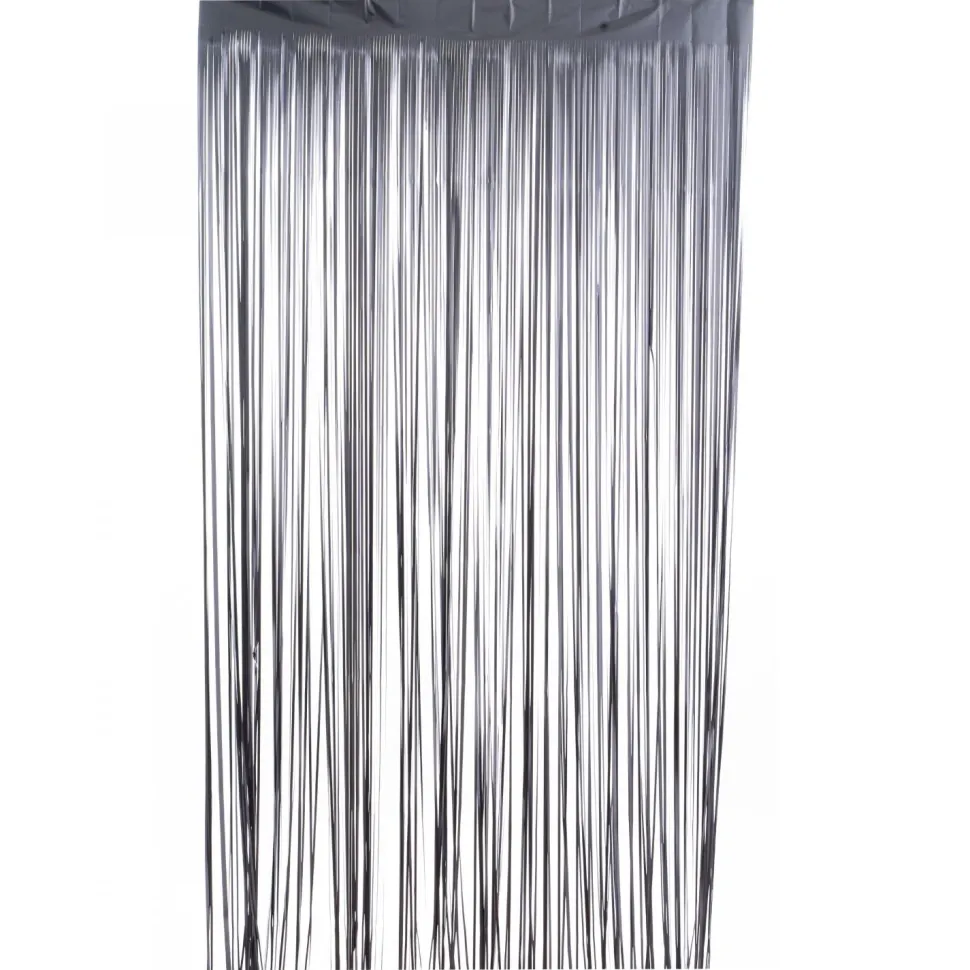 Decostar™ Matte Foil Fringe Curtain 96" - Charcoal