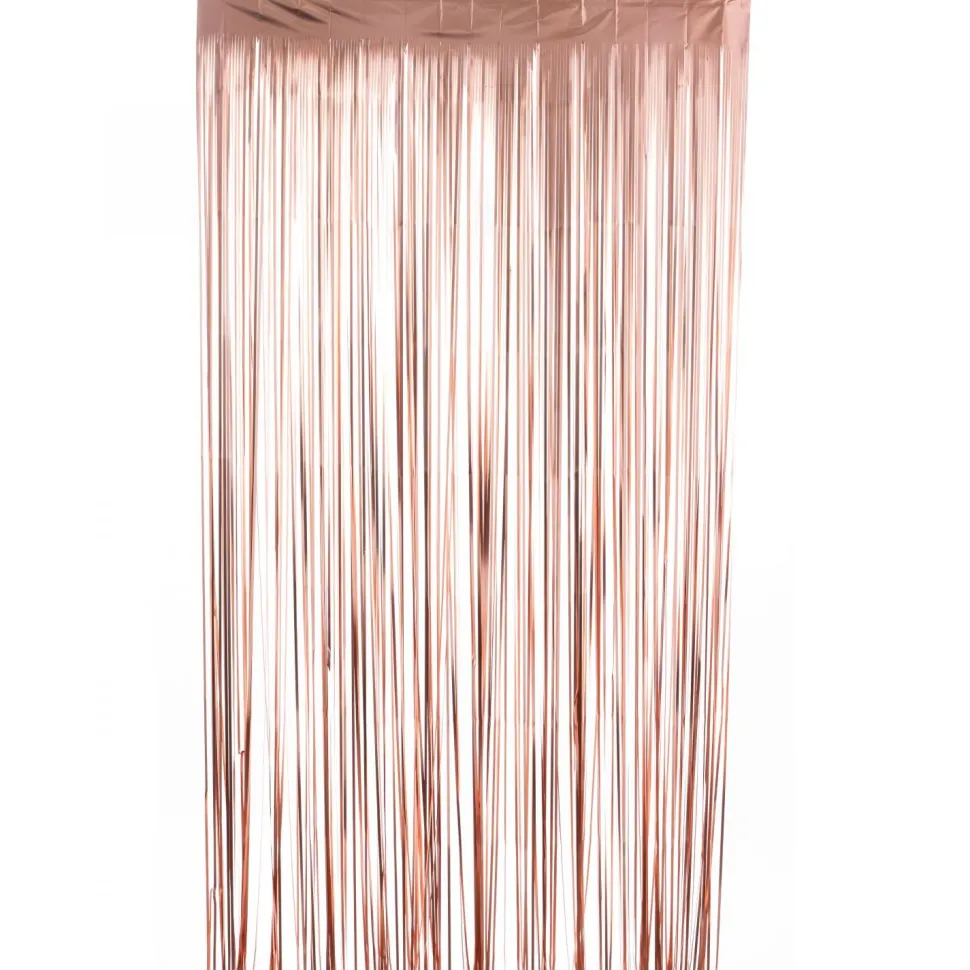 Decostar™ Matte Foil Fringe Curtain 96" - Rose Gold