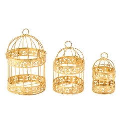 Decostar™ Metal Bird Cage - Sets of 3 - Gold