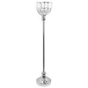 Decostar™ Metal Bowl Candle Holder With Crystal 28" - Silver