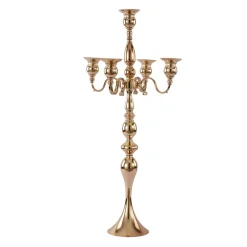 Decostar™ Metal Candelabra Five Arm 36"- Gold