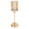 Decostar™ Metal Candle Holder With Glass Shade 14½" - Gold