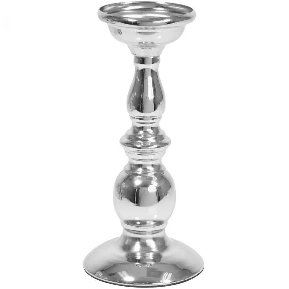 Decostar™ Metal Candle Holder 8¾" - Silver