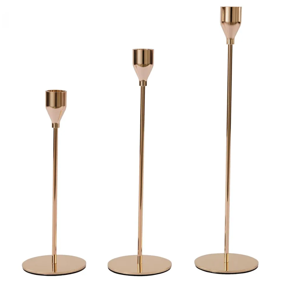 Decostar™ Metal Candle Holder Stand 3pc Set - Gold