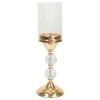 Decostar™ Metal Candle Holder With Cylinder Glass Shade 15½" - Gold