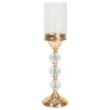 Decostar™ Metal Candle Holder With Cylinder Glass Shade 17¾" - Gold