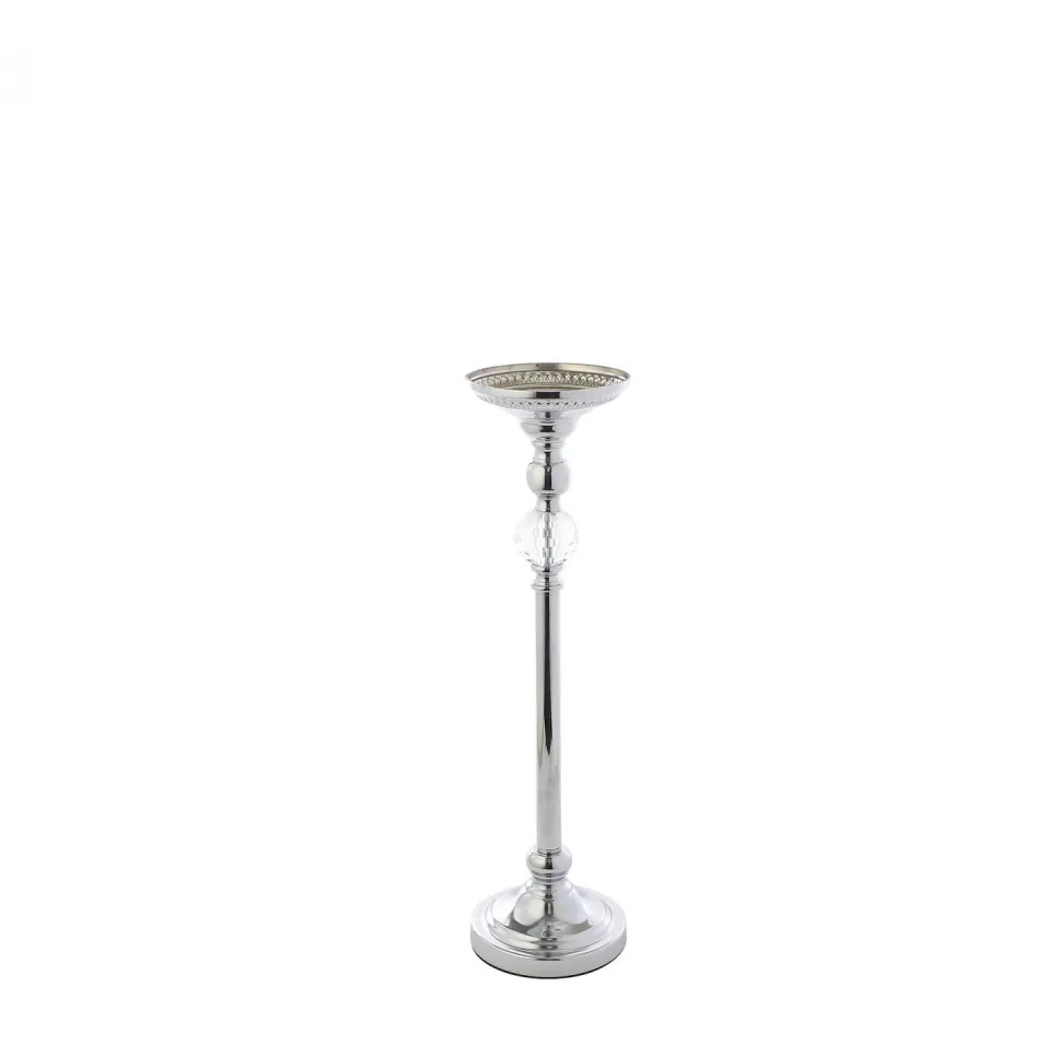 Decostar™ 23¼ Metal Centerpiece Stand with Crystal Accent - Silver