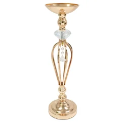 Decostar™ Metal Crystal Ball Flower Bowl Pedestal Stand 22" - Gold