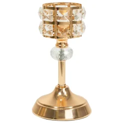 Decostar™ Metal Crystal Embellished Candle Holder 7¾" - Gold