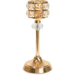 Decostar™ Metal Crystal Embellished Candle Holder 9½" - Gold