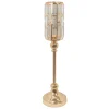 Decostar™ Metal Cylinder Candle Holder With Crystal 22" - Gold