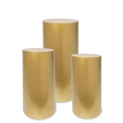 Decostar™ Metal Cylinder Pedestals Display 3pc/set - Gold