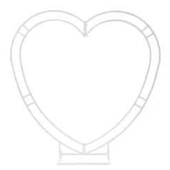 Decostar™ Metal Double Heart Frame Arch Backdrop Stand 81" x 81" - Silver
