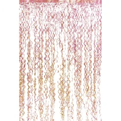 Decostar™ Metallic Curly Foil Fringe Curtain 96" - Pink