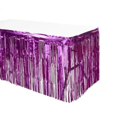 Decostar™ Metallic Foil Table Skirt 14ft - Fuchsia