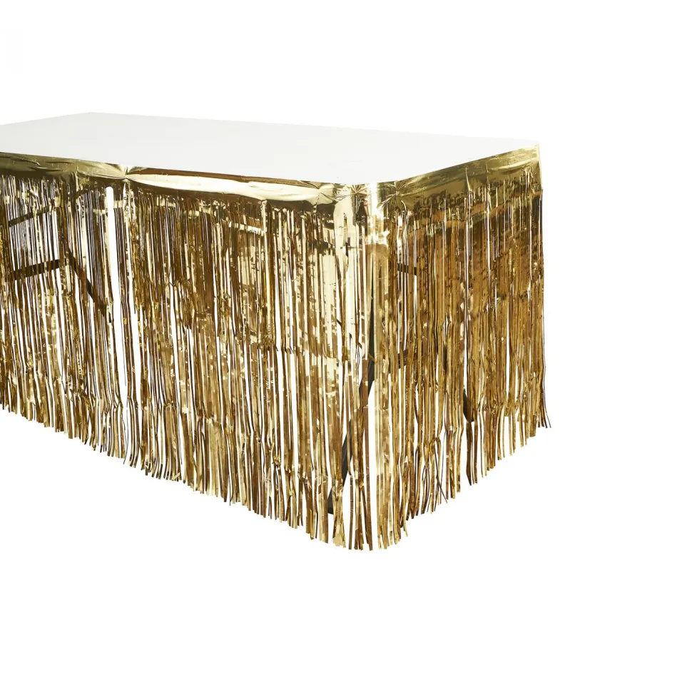 Decostar™ Metallic Foil Table Skirt 14ft - Gold