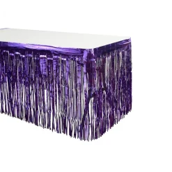 Decostar™ Metallic Foil Table Skirt 14ft - Purple