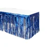 Decostar™ Metallic Foil Table Skirt 14ft - Royal Blue
