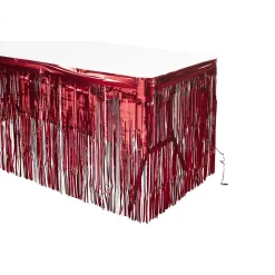Decostar™ Metallic Foil Table Skirt 14ft - Red