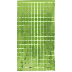 Decostar™ Metallic Square Foil Curtain 78" - Apple Green