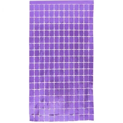 Decostar™ Metallic Square Foil Curtain 78" - Purple