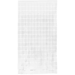Decostar™ Metallic Square Foil Curtain 78" - White