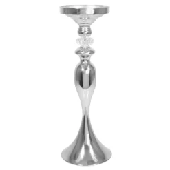 Decostar™ Metal Mermaid Floral Stand Riser with Crystal 20" - Silver