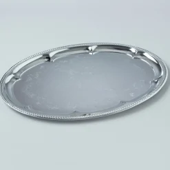 Decostar™ Metal Oval Serving Tray with Decorative Edge