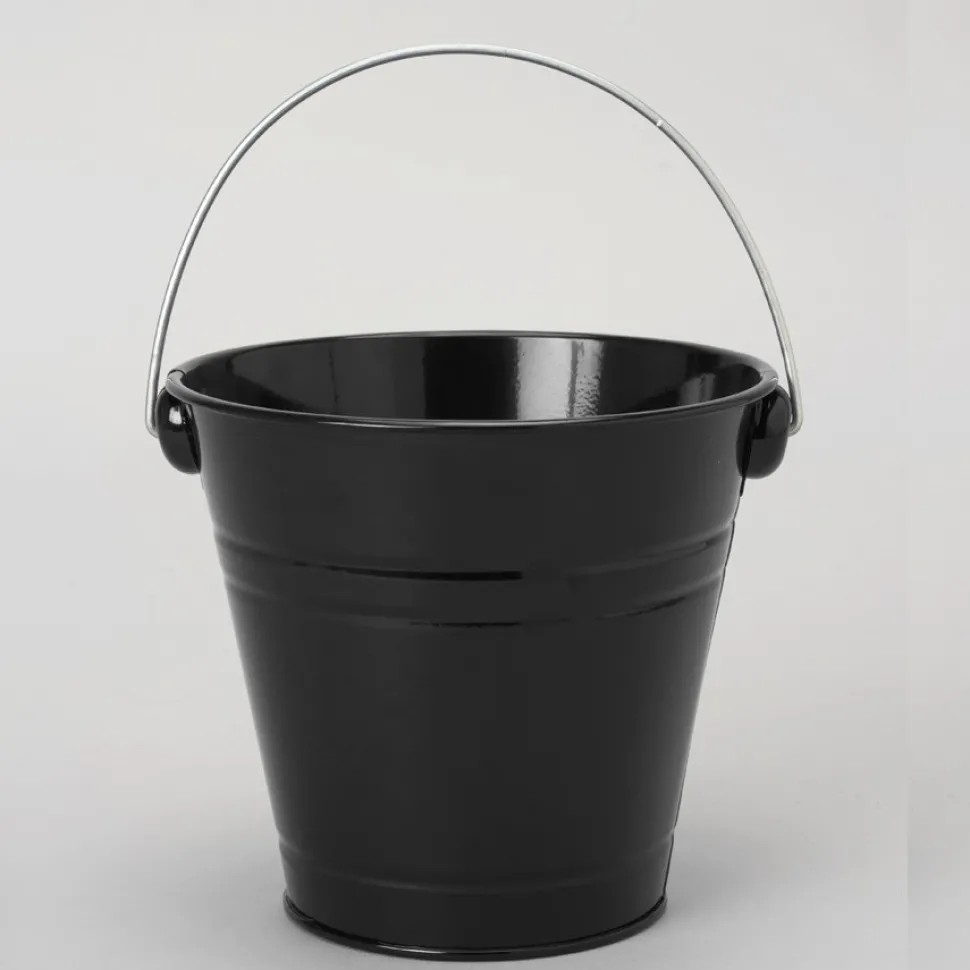 Decostar™ Metal Pail Bucket 5½ "- Black - 12 Pieces