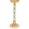 Decostar™ Metal Pillar Centerpiece with Crystal Globes 15¾" - Gold