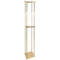 Decostar™ Metal Pillar Flower Stand with Shelf 75" - Gold
