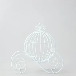 Decostar™ Metal Pumpkin Carriage 12¼" - White