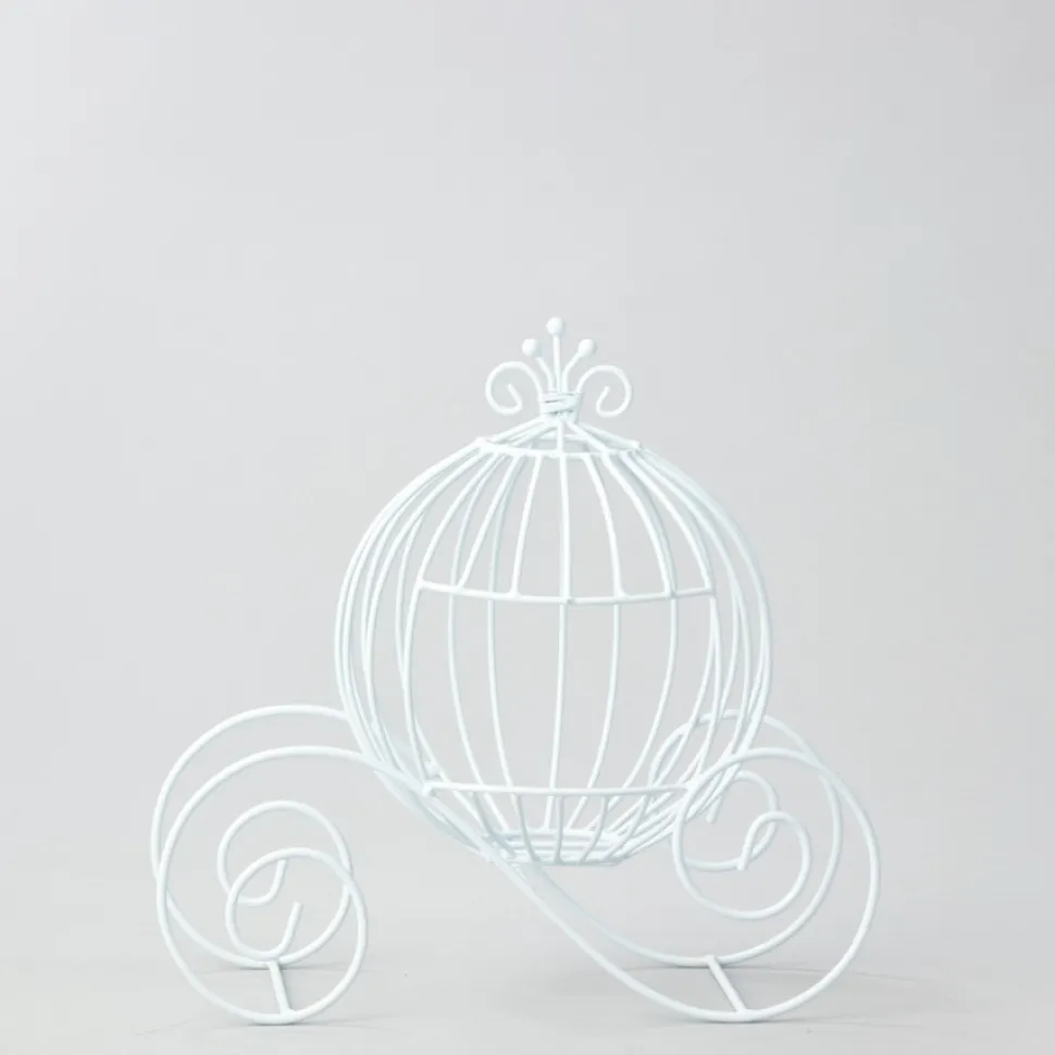 Decostar™ Metal Pumpkin Carriage 12¼" - White