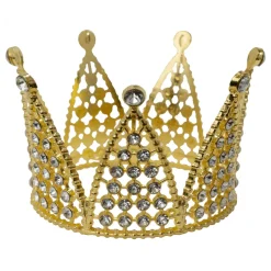 Decostar™ Metal Royal Crown with Rhinestones - Gold