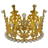 Decostar™ Metal Royal Crown with Rhinestones and Pearls - Gold