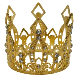 Decostar™ Metal Royal Crown with Rhinestones - Gold