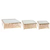 Decostar™ Metal Square Crystal Embellished Cake Stand With Mirror Top 3pc/set - Gold