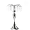 Decostar™ Metal Table Top Centerpiece with Crystal Strands 20½"- Silver